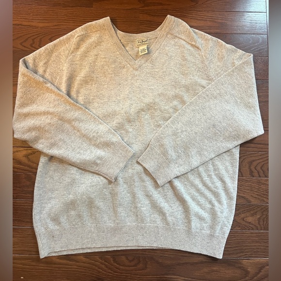 Vintage Y2K L.L. Bean Gray V-Neck Sweater Classic Comfort Size XXL - Picture 1 of 11